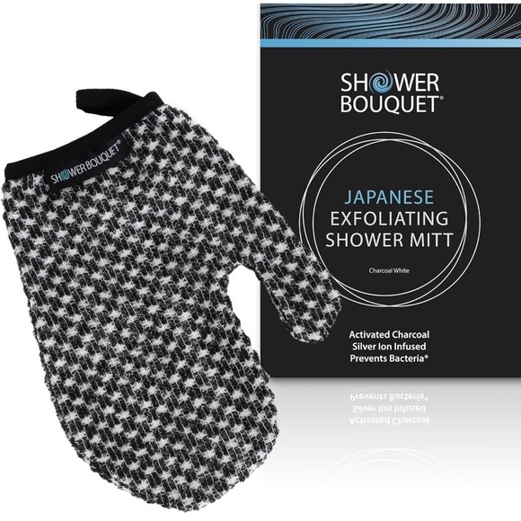 Shower Boquet Other - Japanese Exfoliating Mitt, Shower Charcoal Gentle Or Deep Cleansing Exfoliating‍